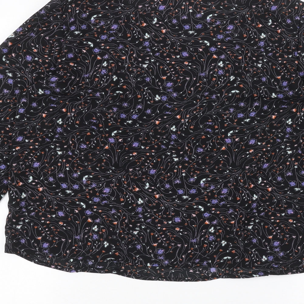 Jaqueline de Yong Womens Black Basic Blouse Size 6