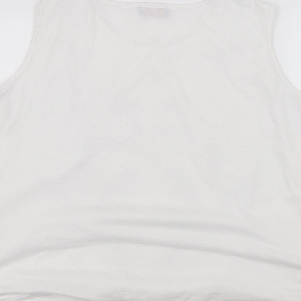 anna rose Womens White Basic T-Shirt Size XL