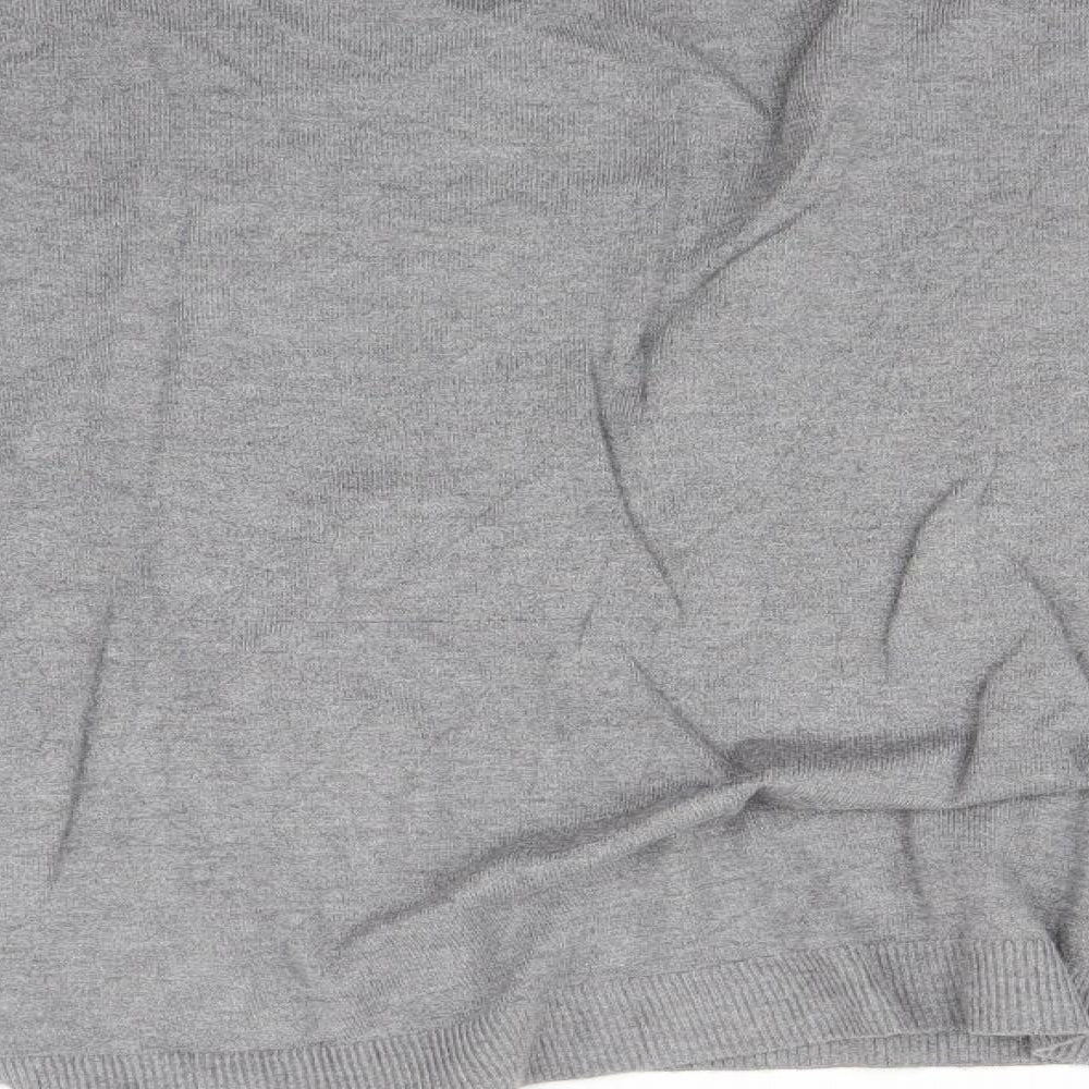 Voyelles Womens Grey Animal Print Basic T-Shirt Size M