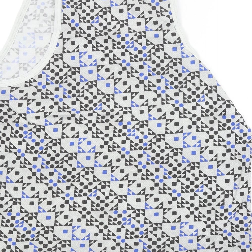 ASOS Mens Grey Argyle/Diamond Basic Tank Size M