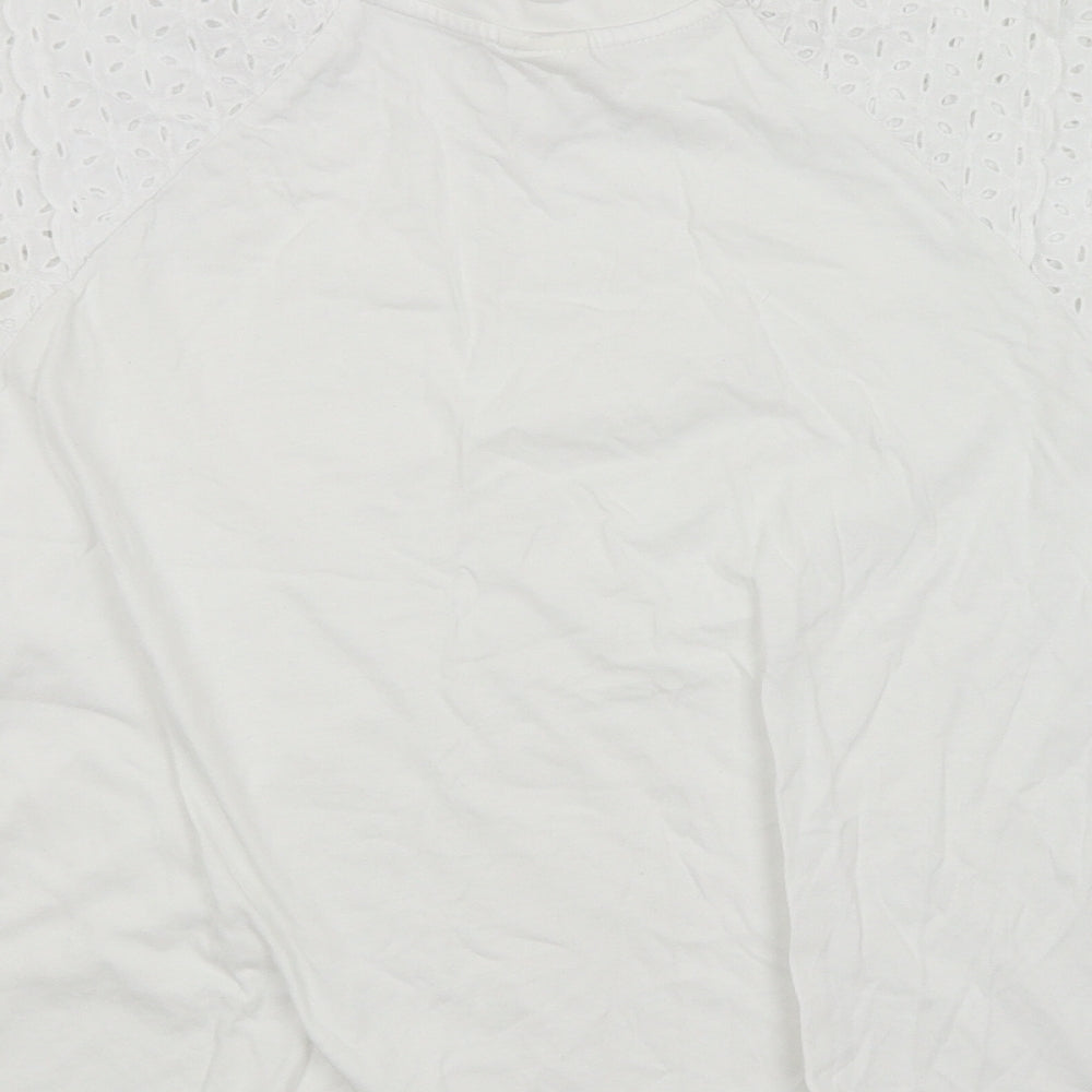 H&M Womens White Argyle/Diamond Basic Blouse Size M