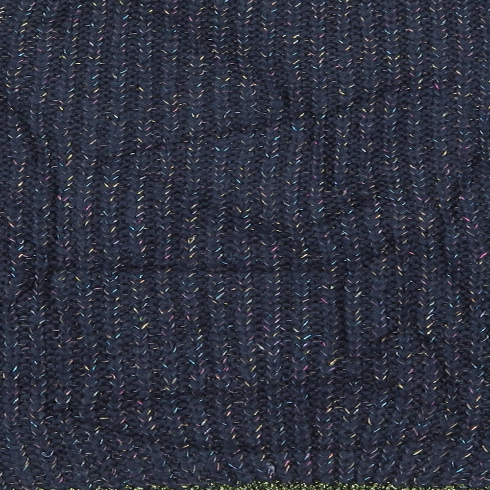 Marks & Spencer Girls Blue Striped Knit Pullover Jumper Size 9-10 Years