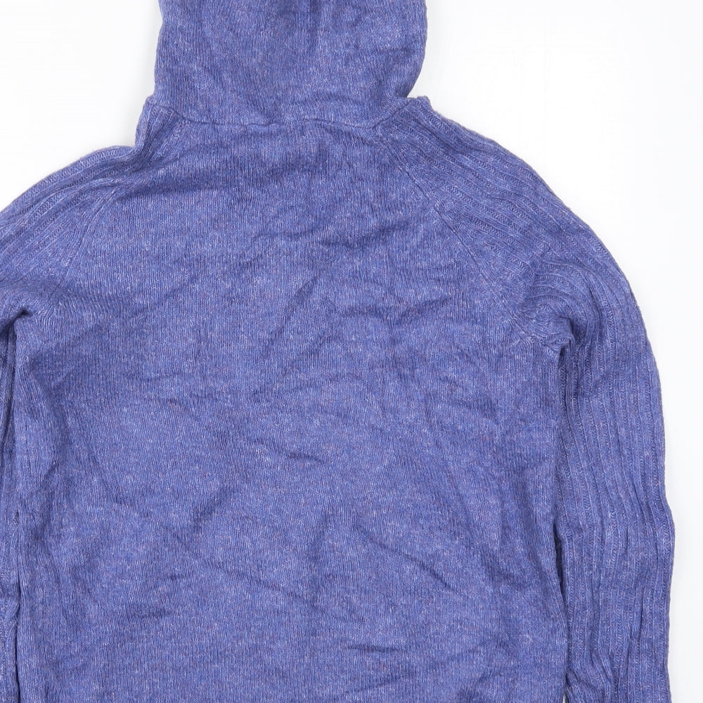Marks & Spencer Womens Blue Knit Pullover Hoodie Size XS