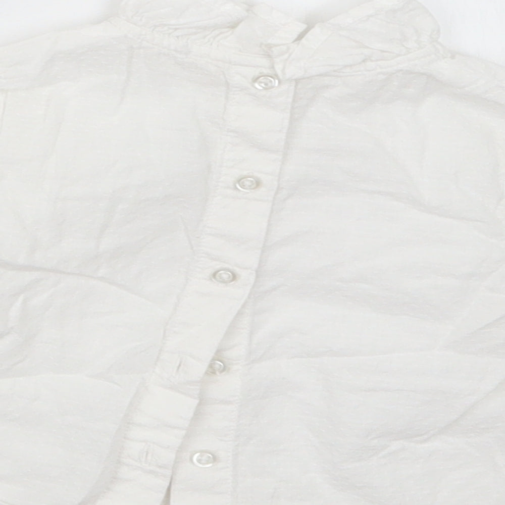 TU Girls White Basic Button-Up Size 6-9 Months