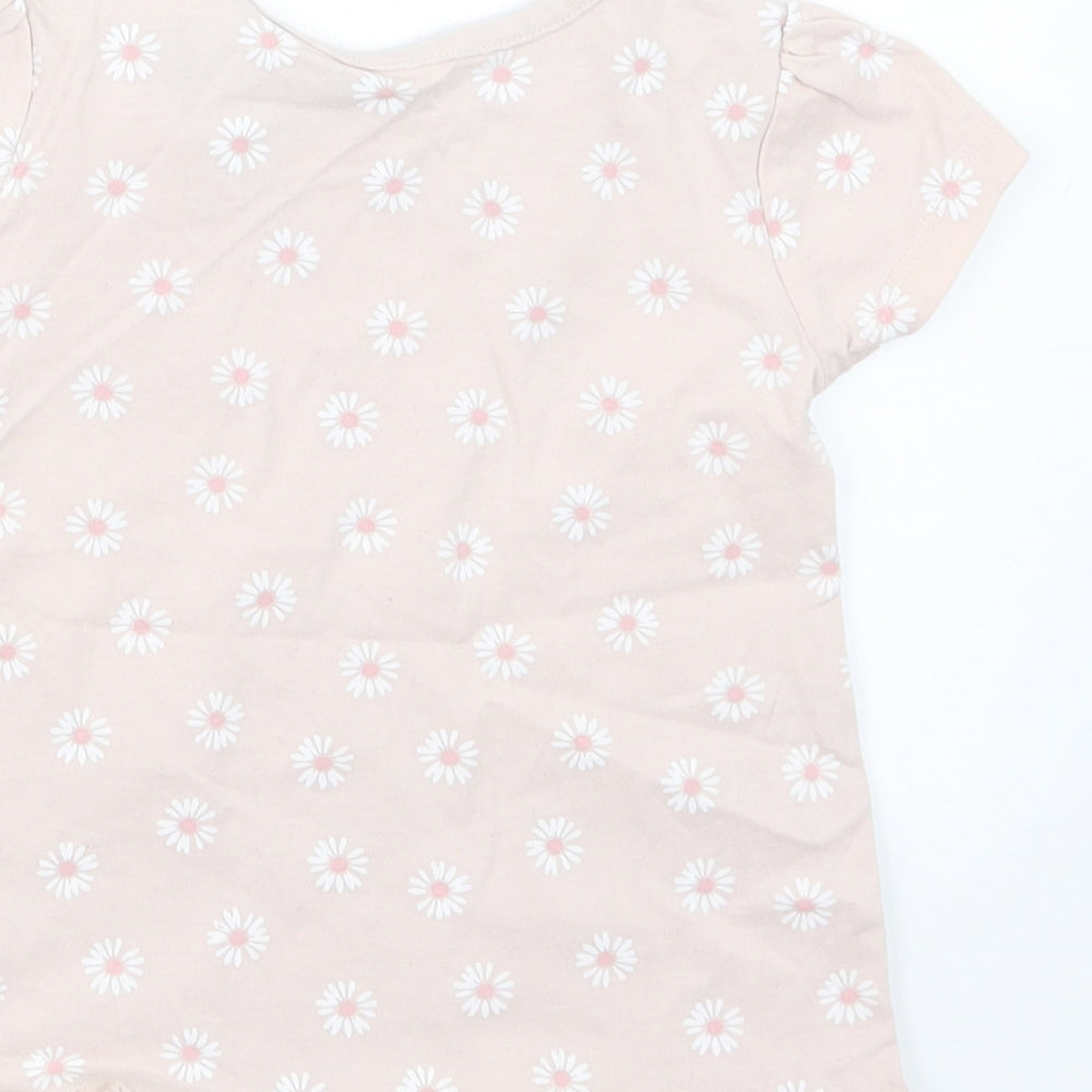 George Girls Pink Floral Basic T-Shirt Size 12-18 Months