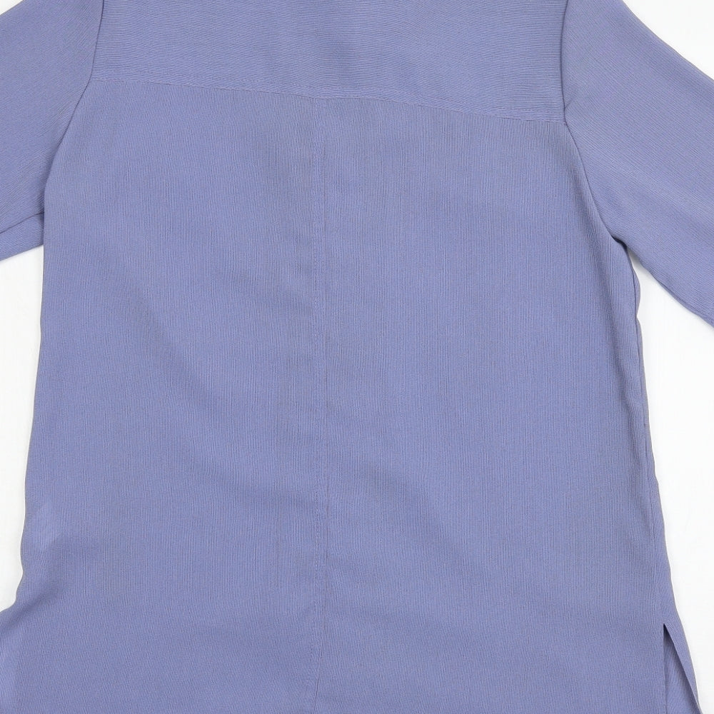 Award Womens Blue Basic Button-Up Size 12
