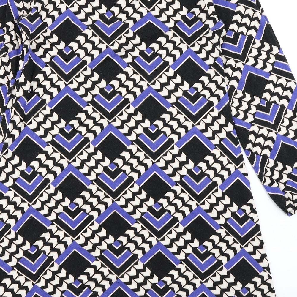 Dorothy Perkins Womens Blue Chevron A-Line Size 10