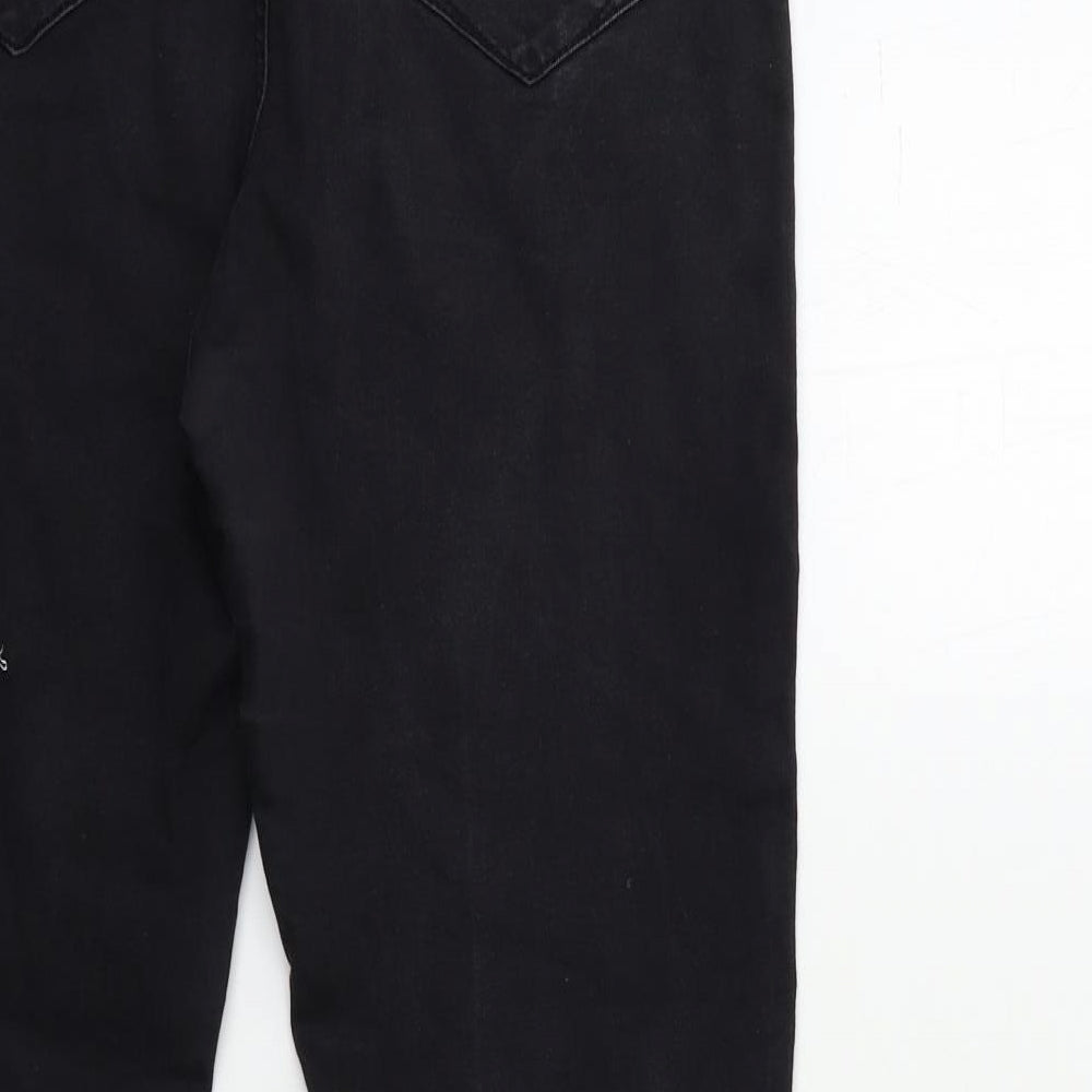 Denim & Co. Womens Black Denim Skinny Jeans Size 14 L28 in