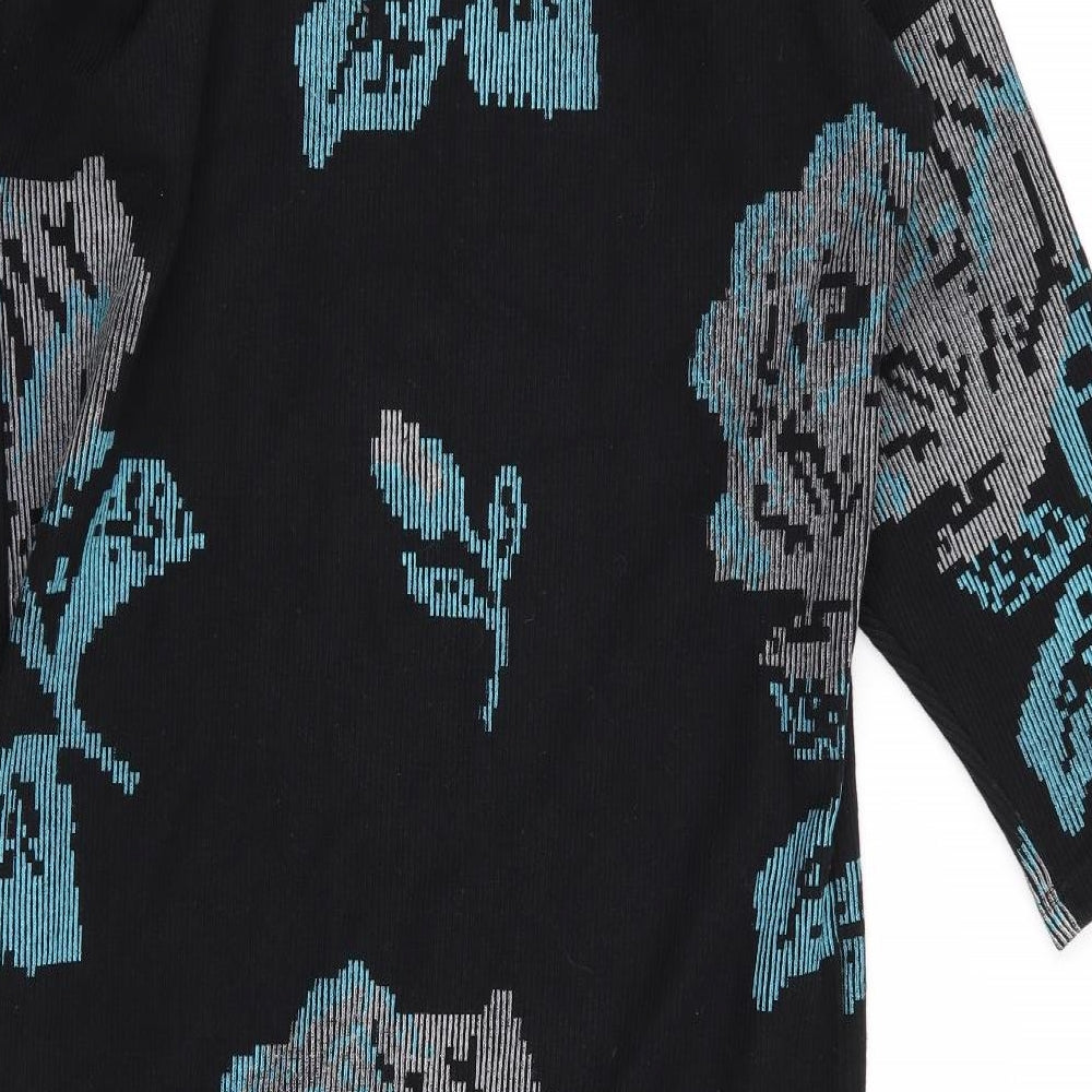 Preworn Womens Black Geometric Fit & Flare Size 10