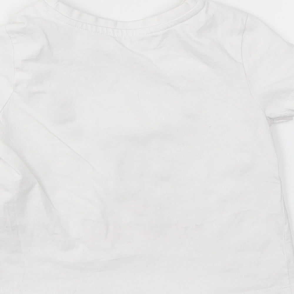 Matalan Girls White Animal Print Basic T-Shirt Size 12-18 Months