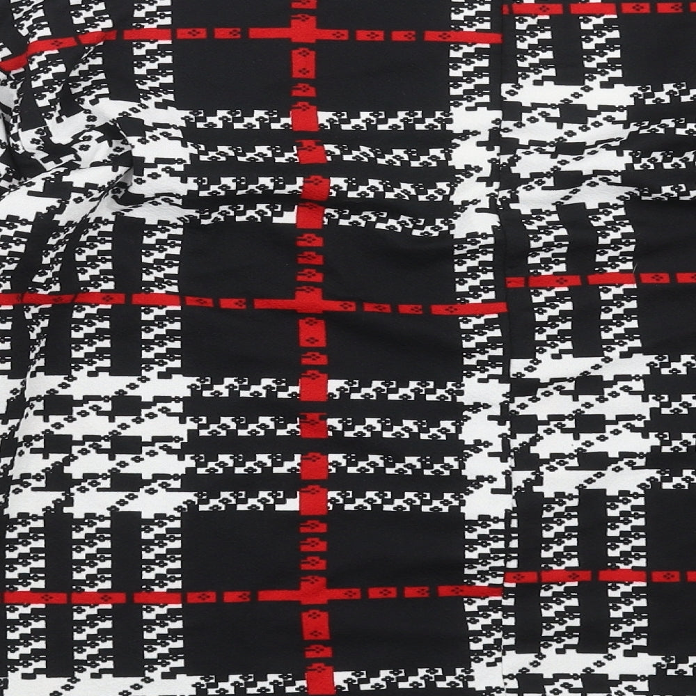 SheIn Womens Black Check Basic Blouse Size S