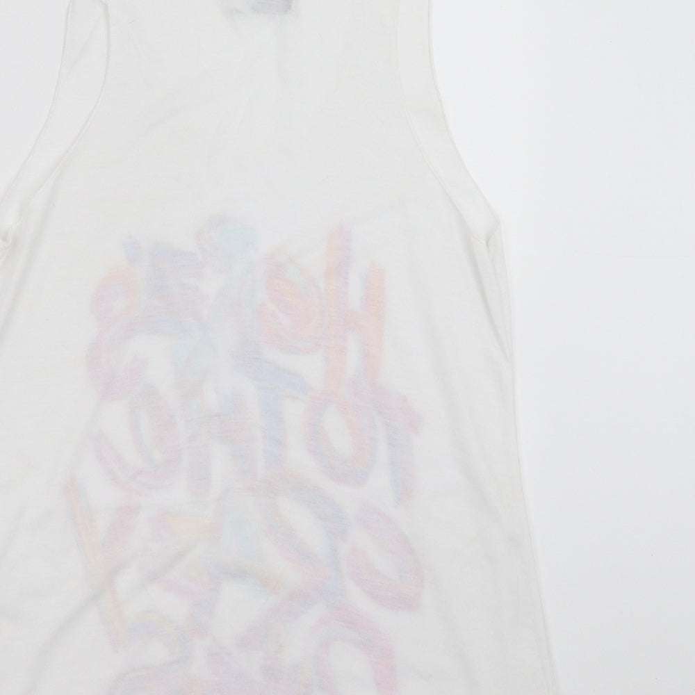 lupus Womens White Basic Tank Size M - here's to the crazy ones