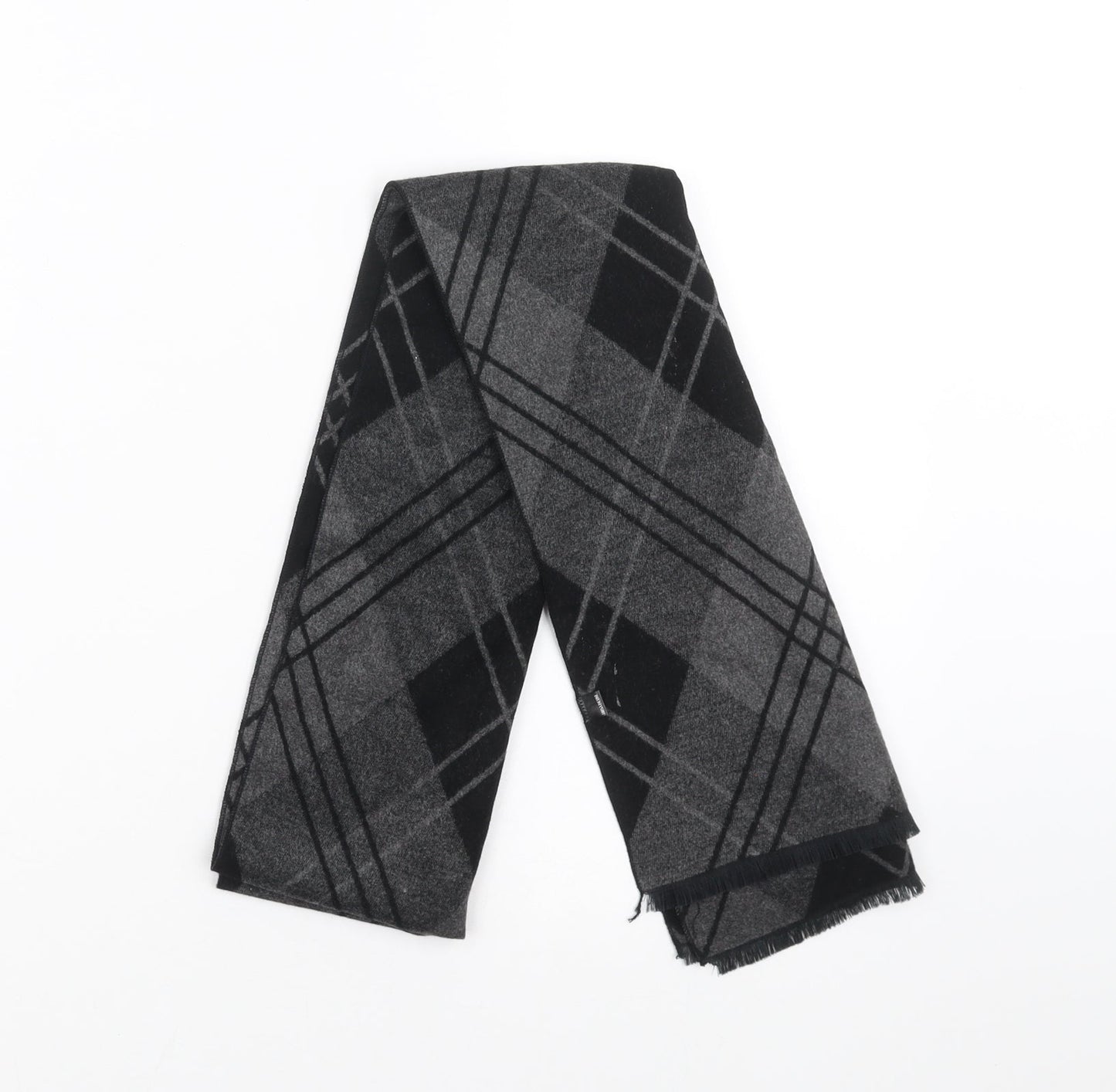 Preworn Womens Grey Geometric Scarf
