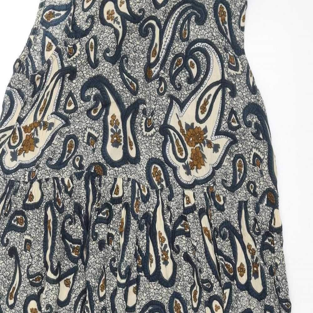 River Island Womens Blue Paisley Basic Blouse Size 6