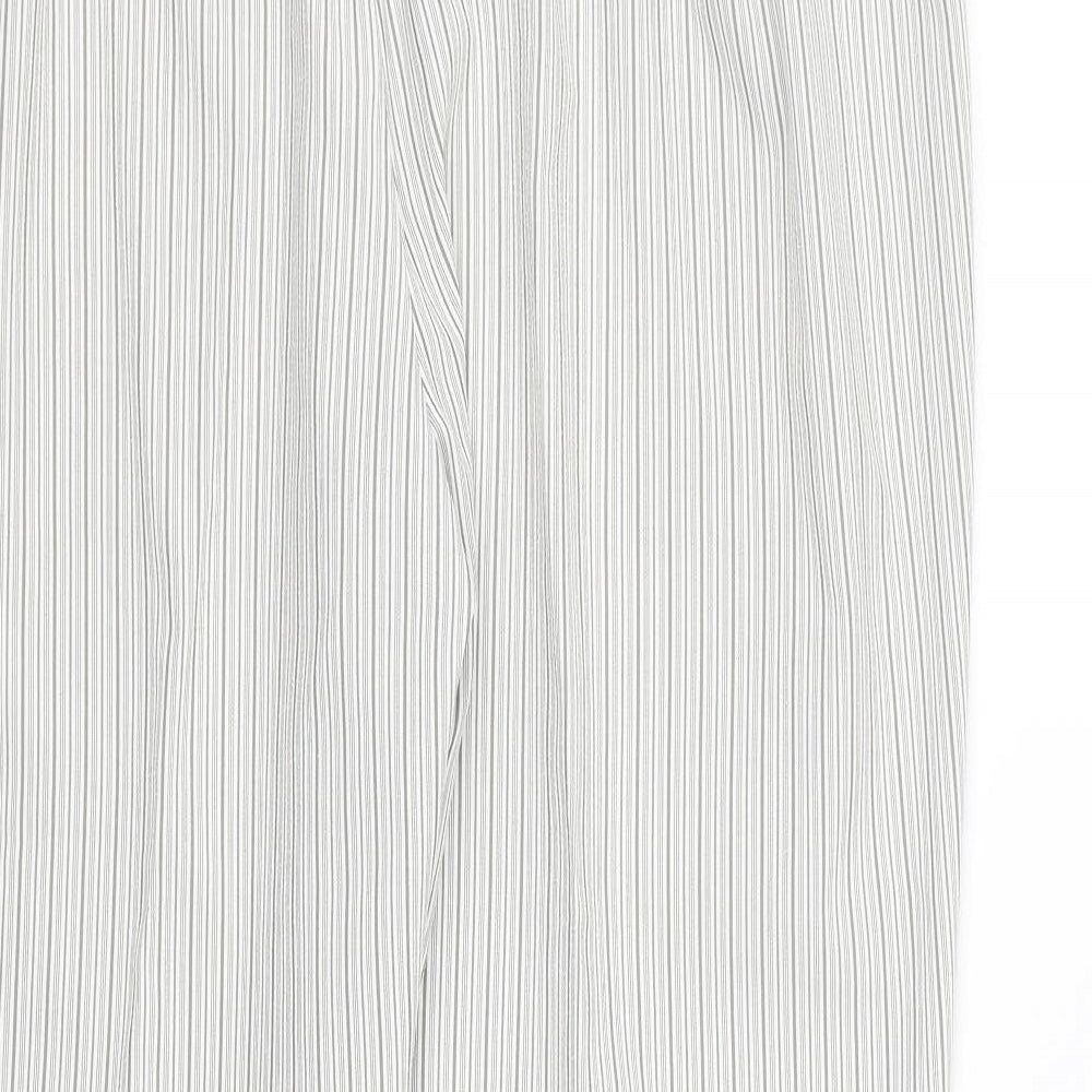 Bonmarché Womens White Striped Cropped Trousers Size 18 L24 in