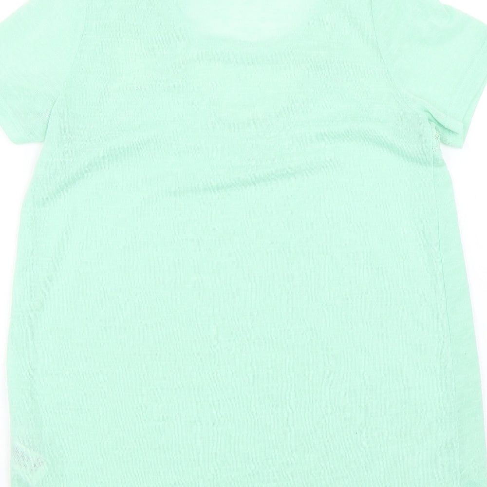 F&F Womens Green Floral Basic T-Shirt Size 12