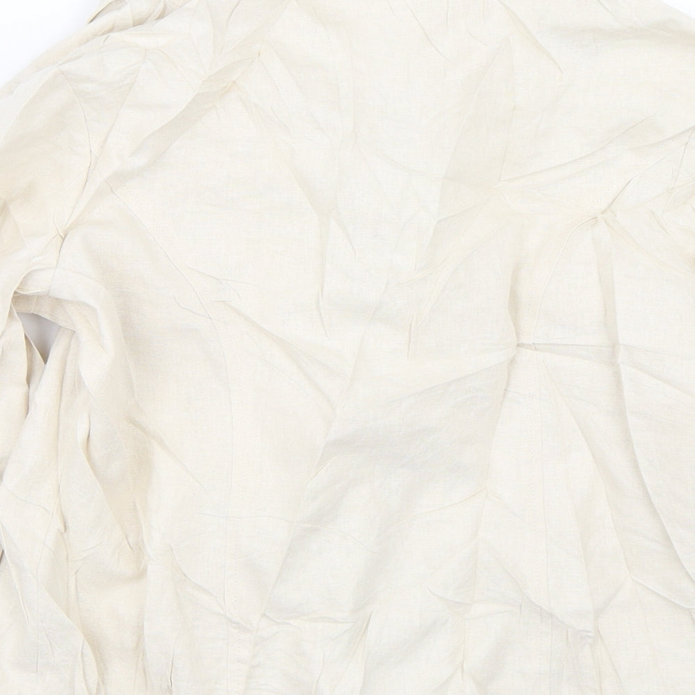 Isle Essentials Womens Beige Basic Button-Up Size 10