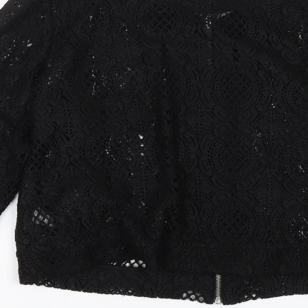 C&A Womens Black Floral Jacket Size 16