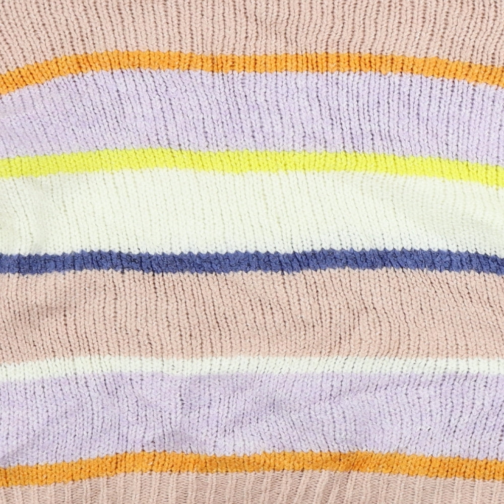 Next Womens Pink Striped Pullover Jumper Size M
