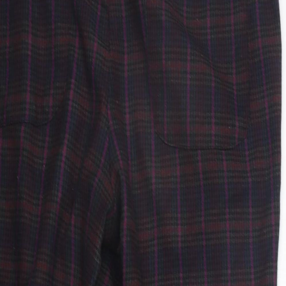 Next Womens Purple Check Trousers Size 10 L22 in