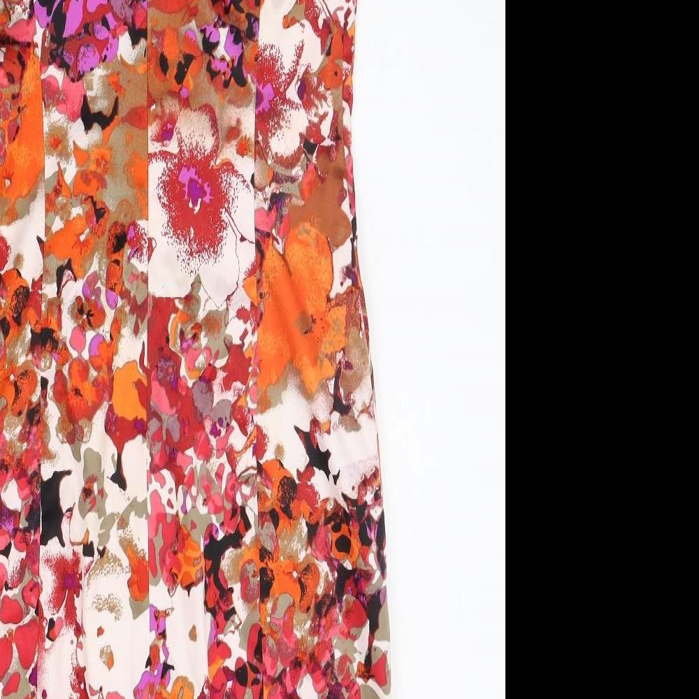 Jax Womens Red Floral A-Line Size 4