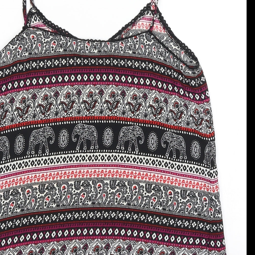 New Look Womens Black Geometric Camisole Tank Size 6