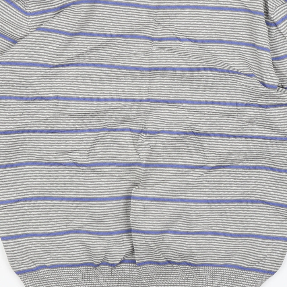 Cedarwood State Mens Grey Striped Pullover Jumper Size S