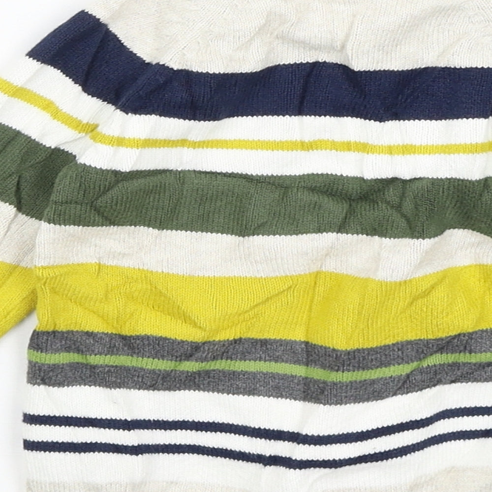 H&M Baby White Striped Pullover Jumper Size 9-12 Months