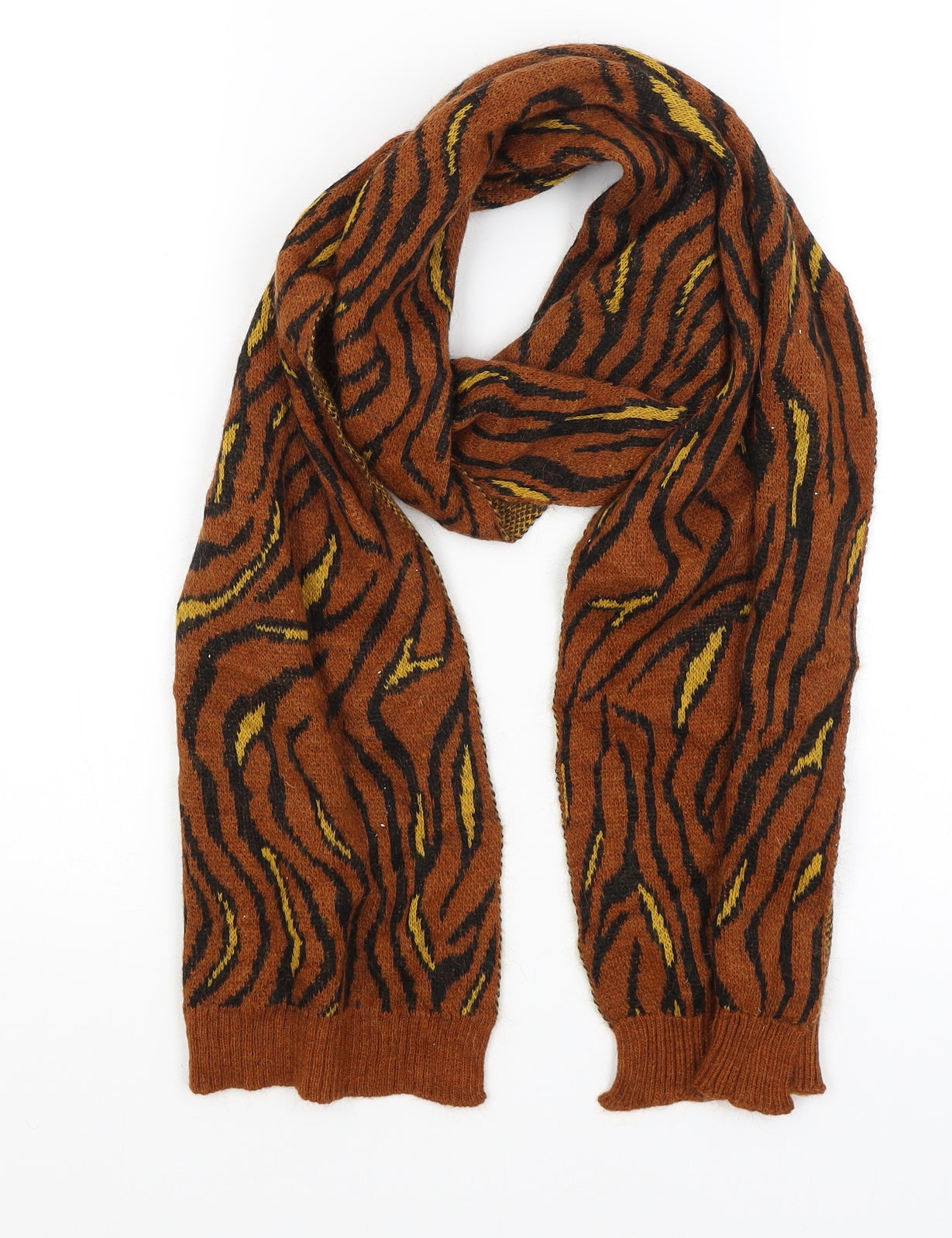 United Colours of Benneton Womens Orange Animal Print Scarf