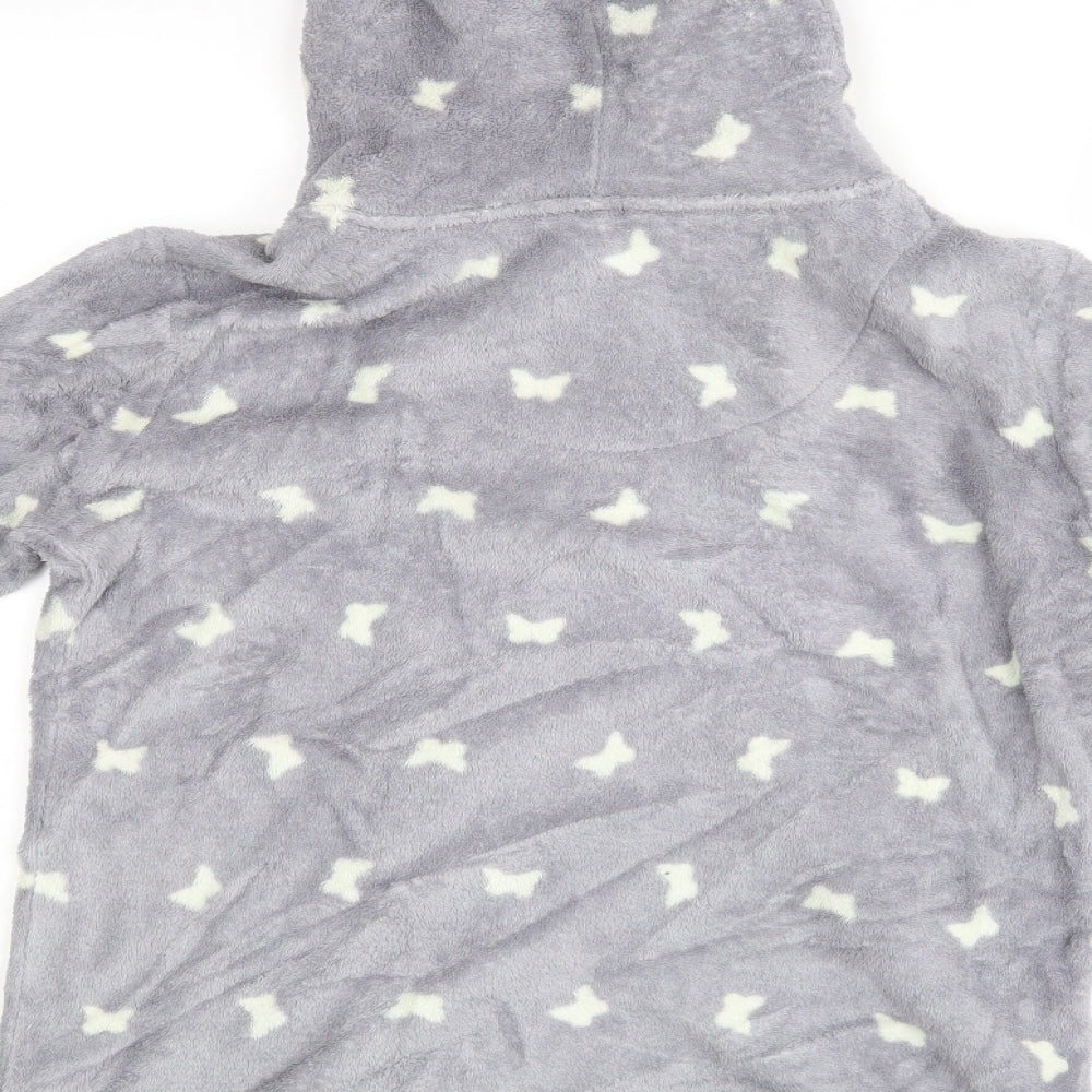 M&Co Womens Grey Polka Dot Top Robe Size 12