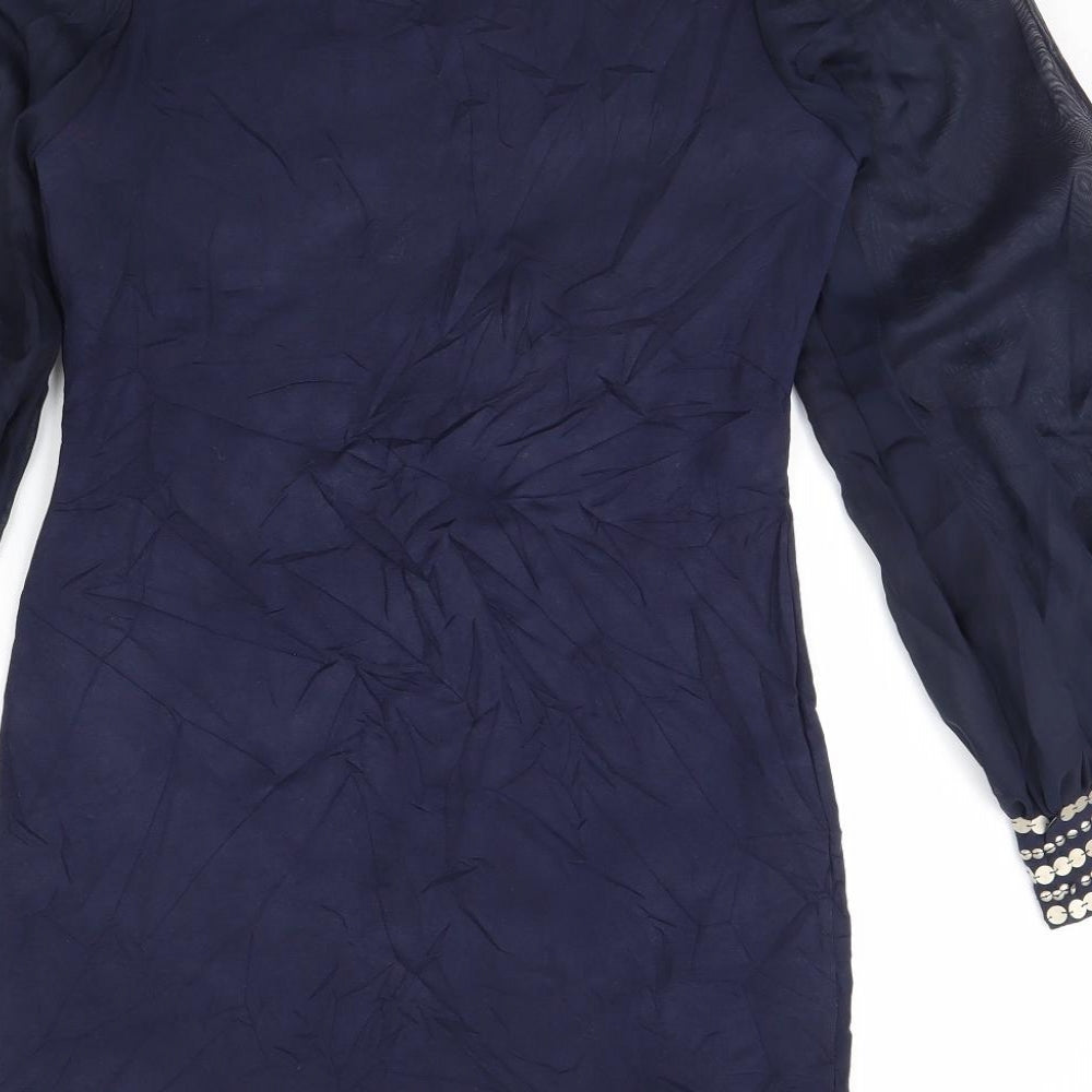 Lila Womens Blue Mini Size 12
