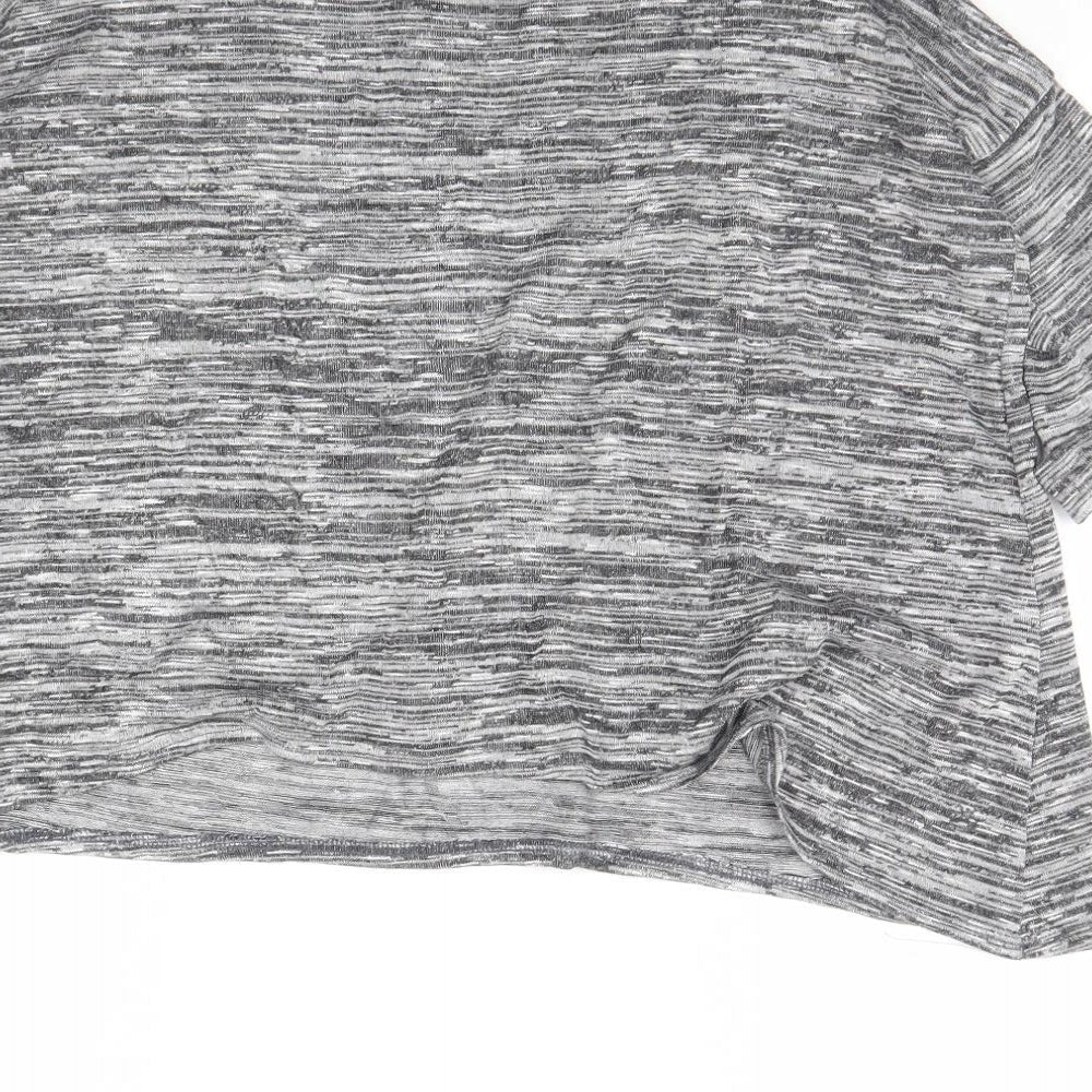 Blooming Marvellous Womens Grey Striped Cropped T-Shirt Size 10