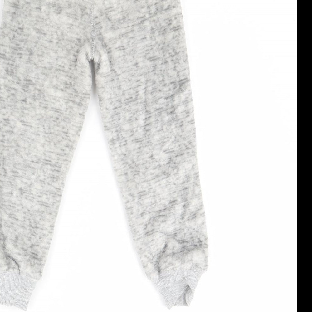 NEXT Girls Grey Solid Fleece Cami Pyjama Pants Size 2 Years