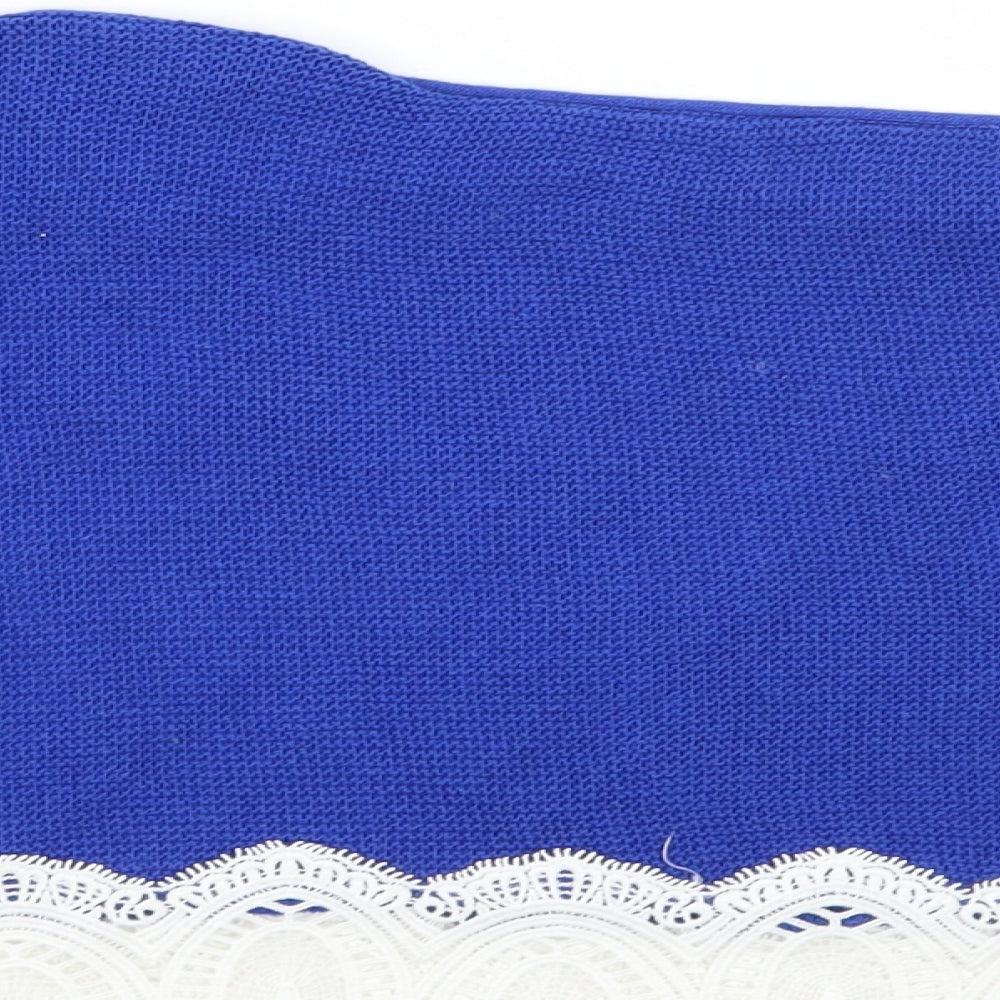 Preworn Womens Blue Cropped Polo Size M