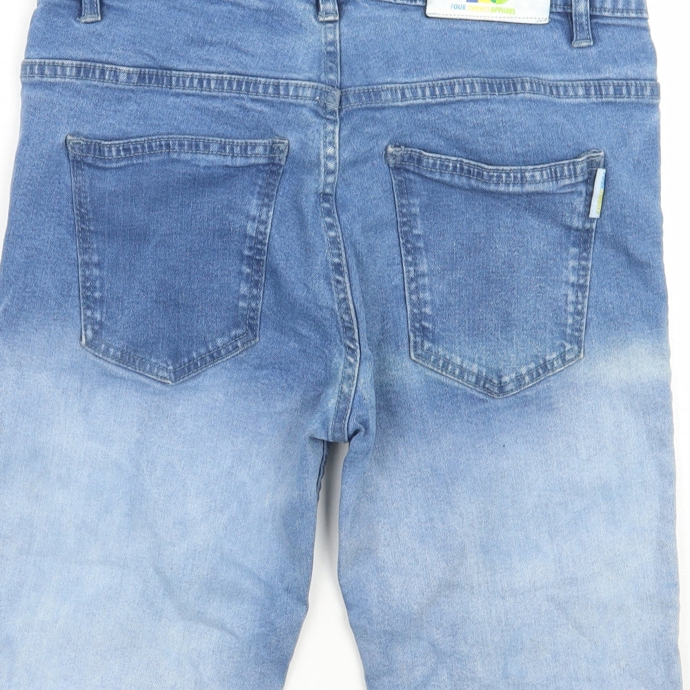 420 apparel Boys Blue Cropped Jeans Size S
