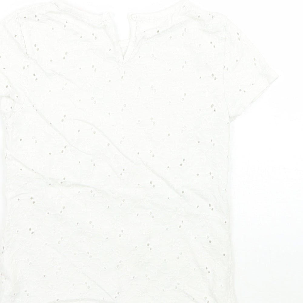 John Lewis Girls White Batik Basic T-Shirt Size 7 Years