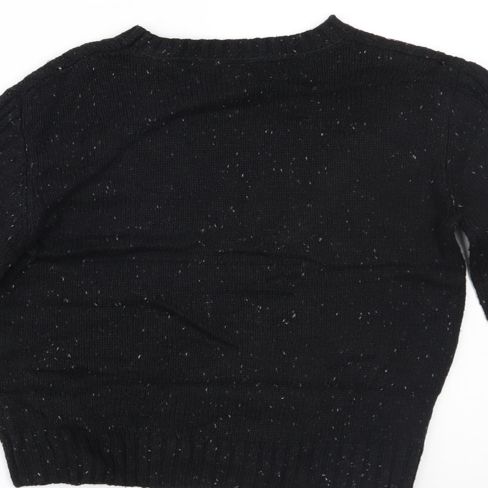 Marks & Spencer Boys Black Pullover Jumper Size 7-8 Years