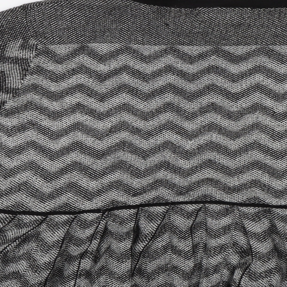 Marks & Spencer Womens Black Striped Cardigan Jumper Size 12