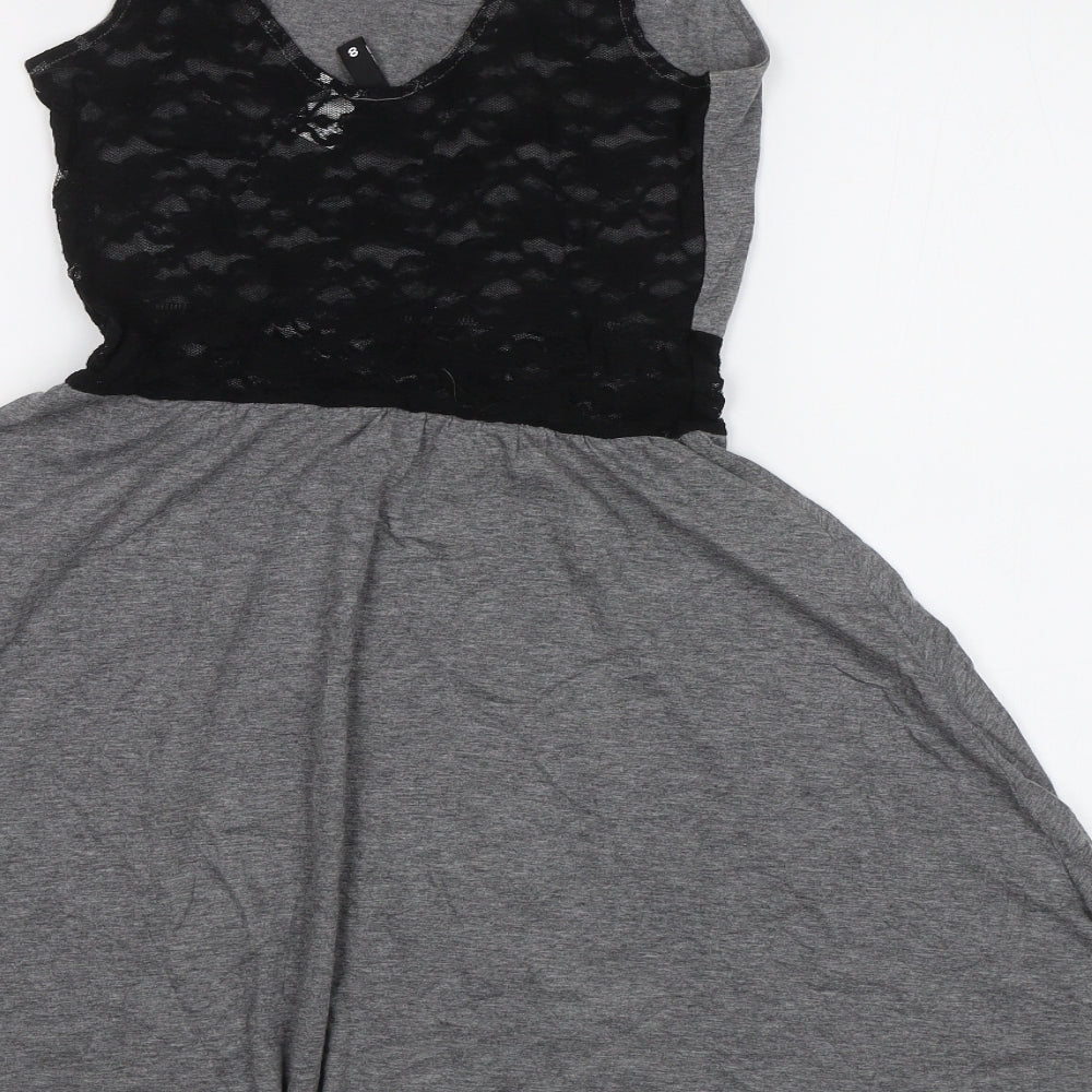 H&M Womens Grey Fit & Flare Size 6