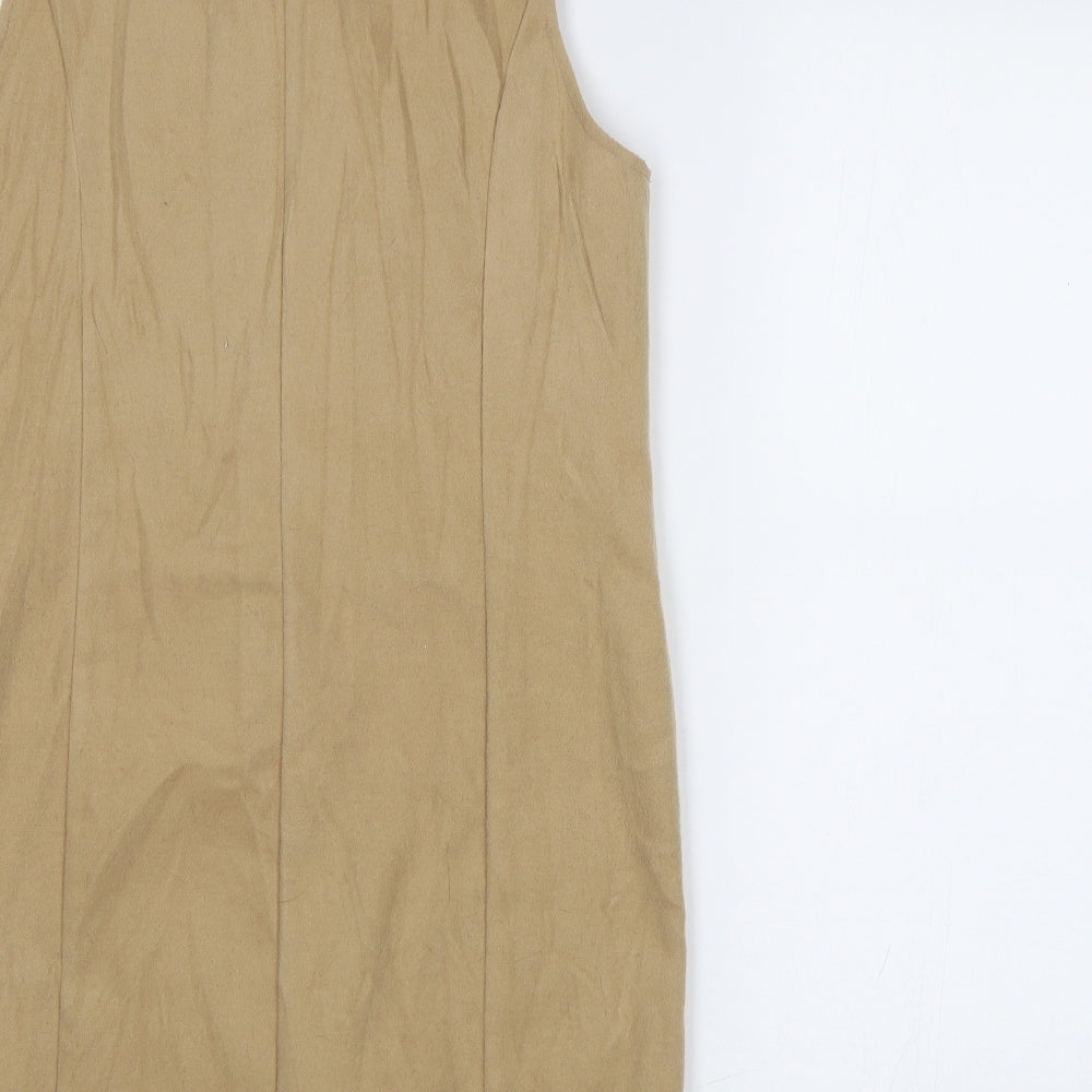 Missguided Womens Beige Overcoat Waistcoat Size 8