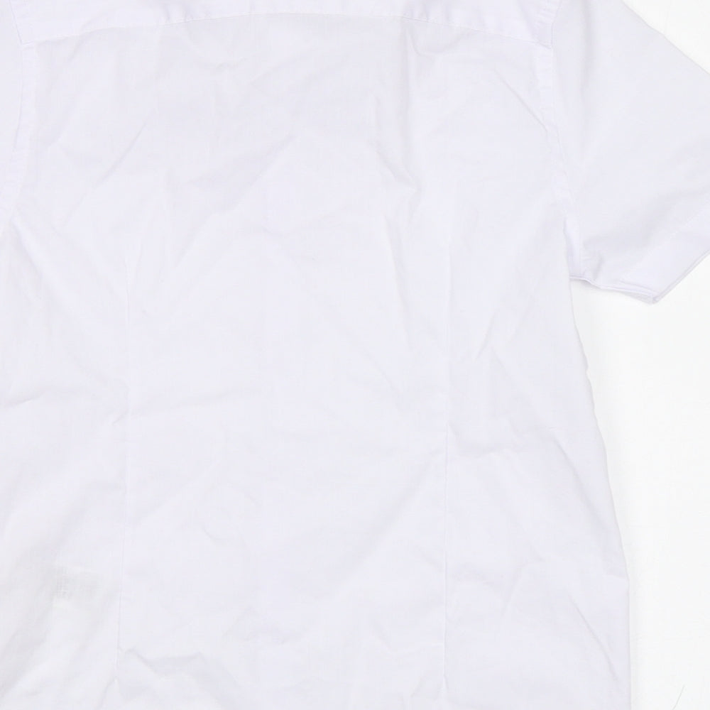 M&S Boys White Basic Button-Up Size 7-8 Years