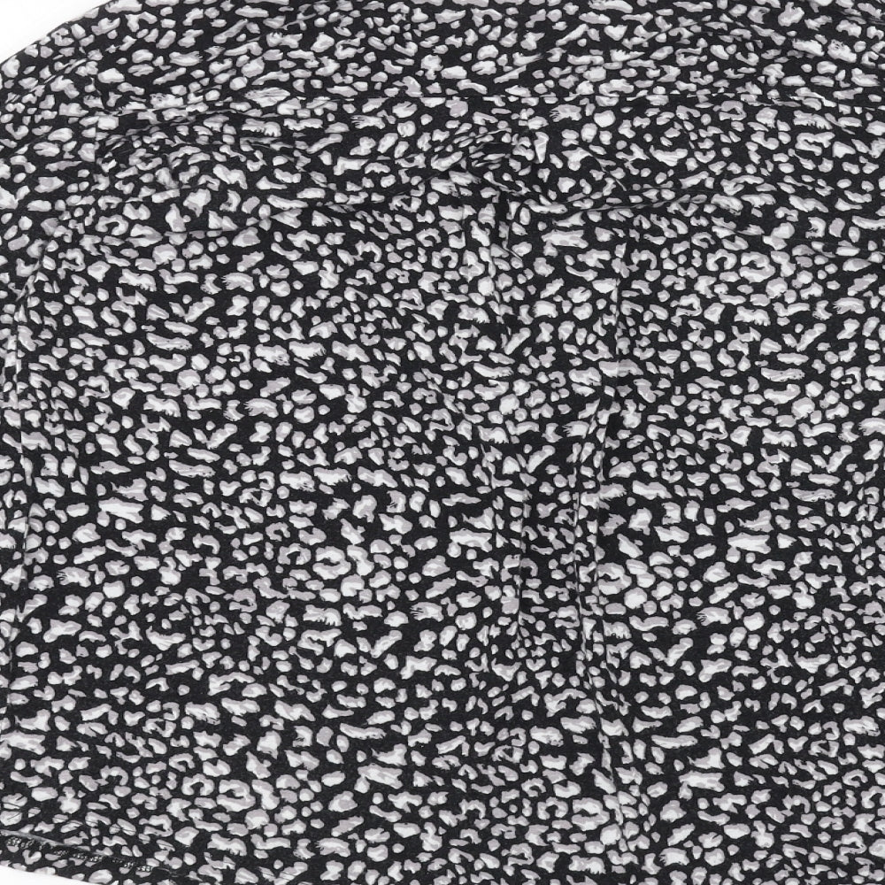 intuition Womens Black Animal Print Basic T-Shirt Size 12