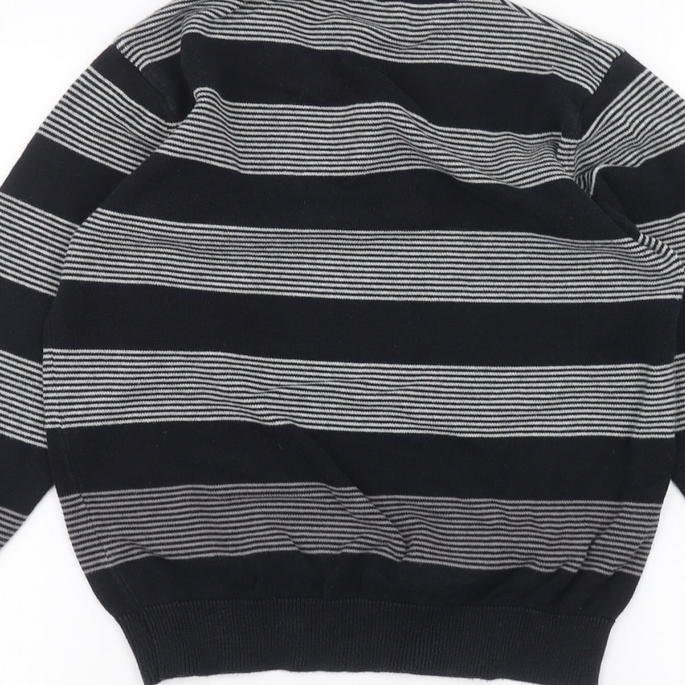 Backflips Boys Black Striped Pullover Jumper Size 9-10 Years