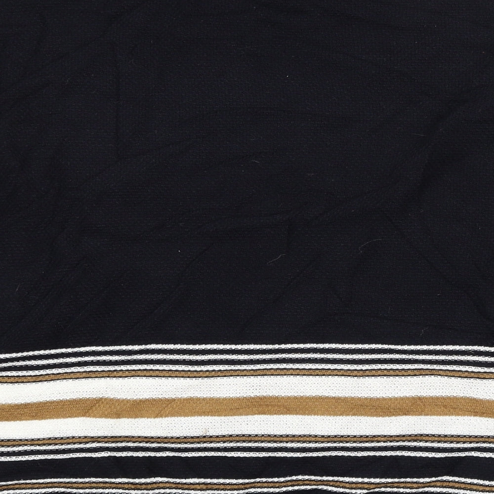 River Island Mens Black Striped Pullover Jumper Size L
