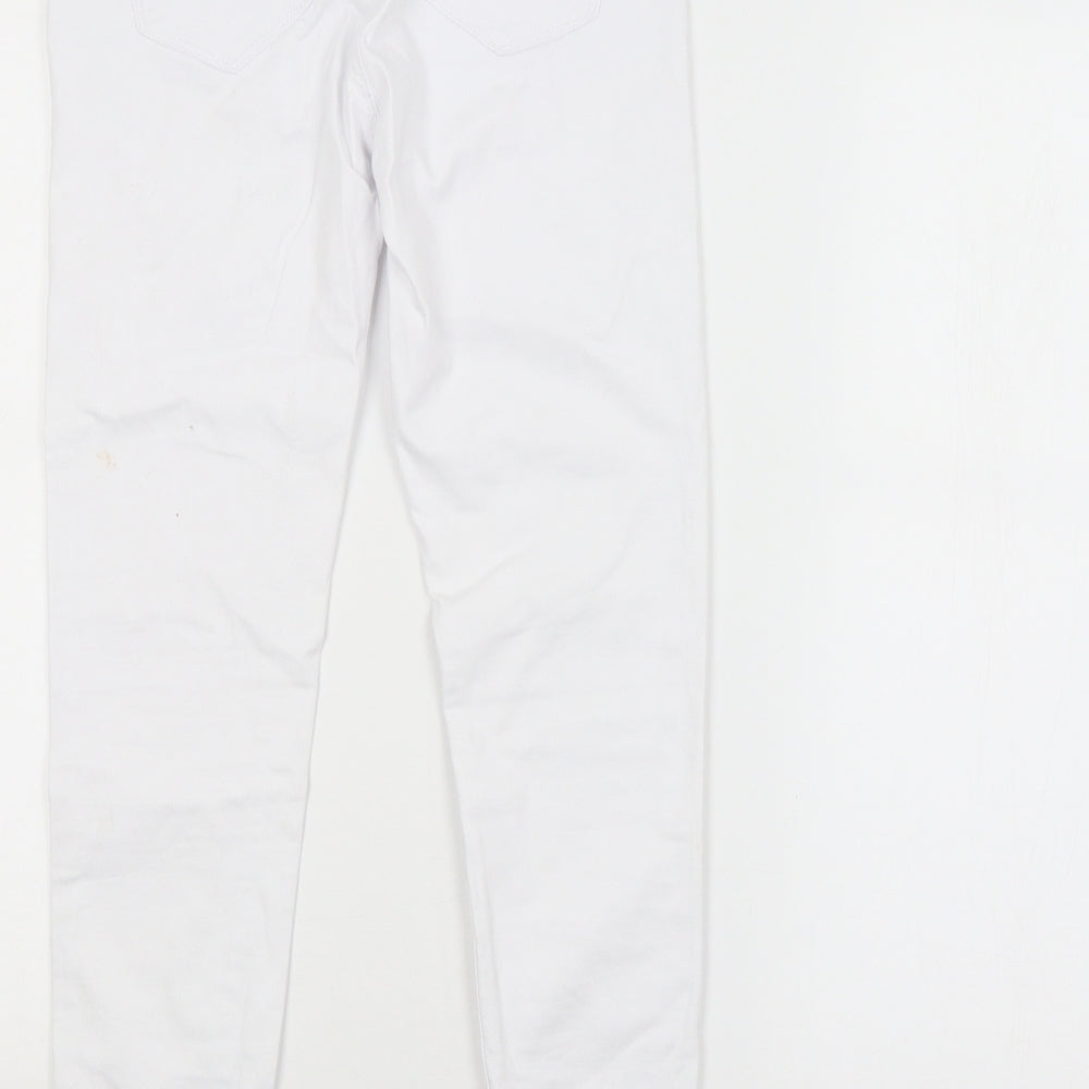 Ragazzi Womens White Skinny Jeans Size 16 L25 in