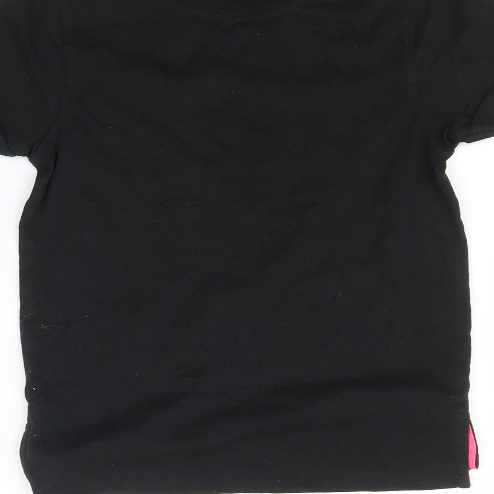 George Girls Black Striped Basic T-Shirt Size 5-6 Years