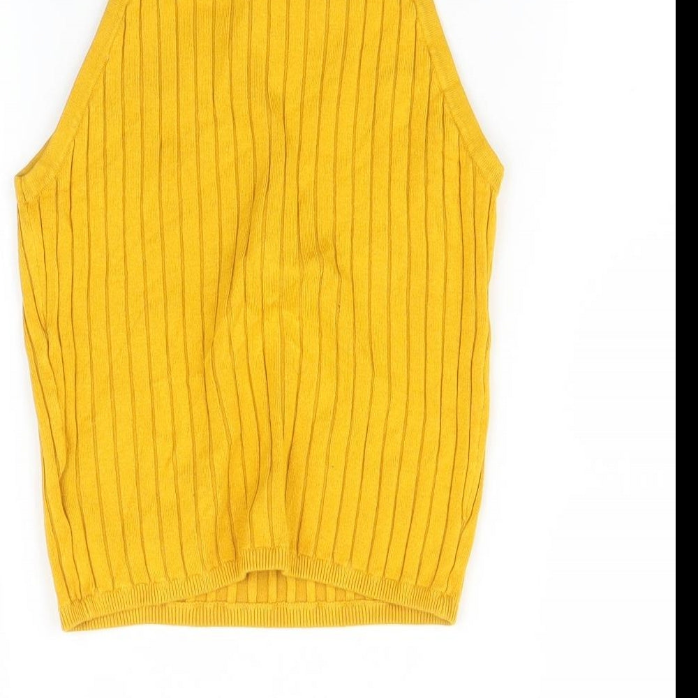 H&M Womens Yellow Basic T-Shirt Size S