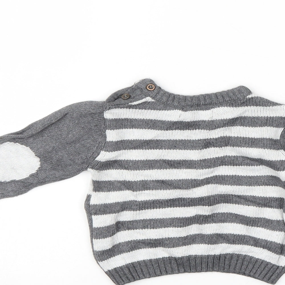 Boboli Boys Grey Pullover Jumper Size 9-12 Months