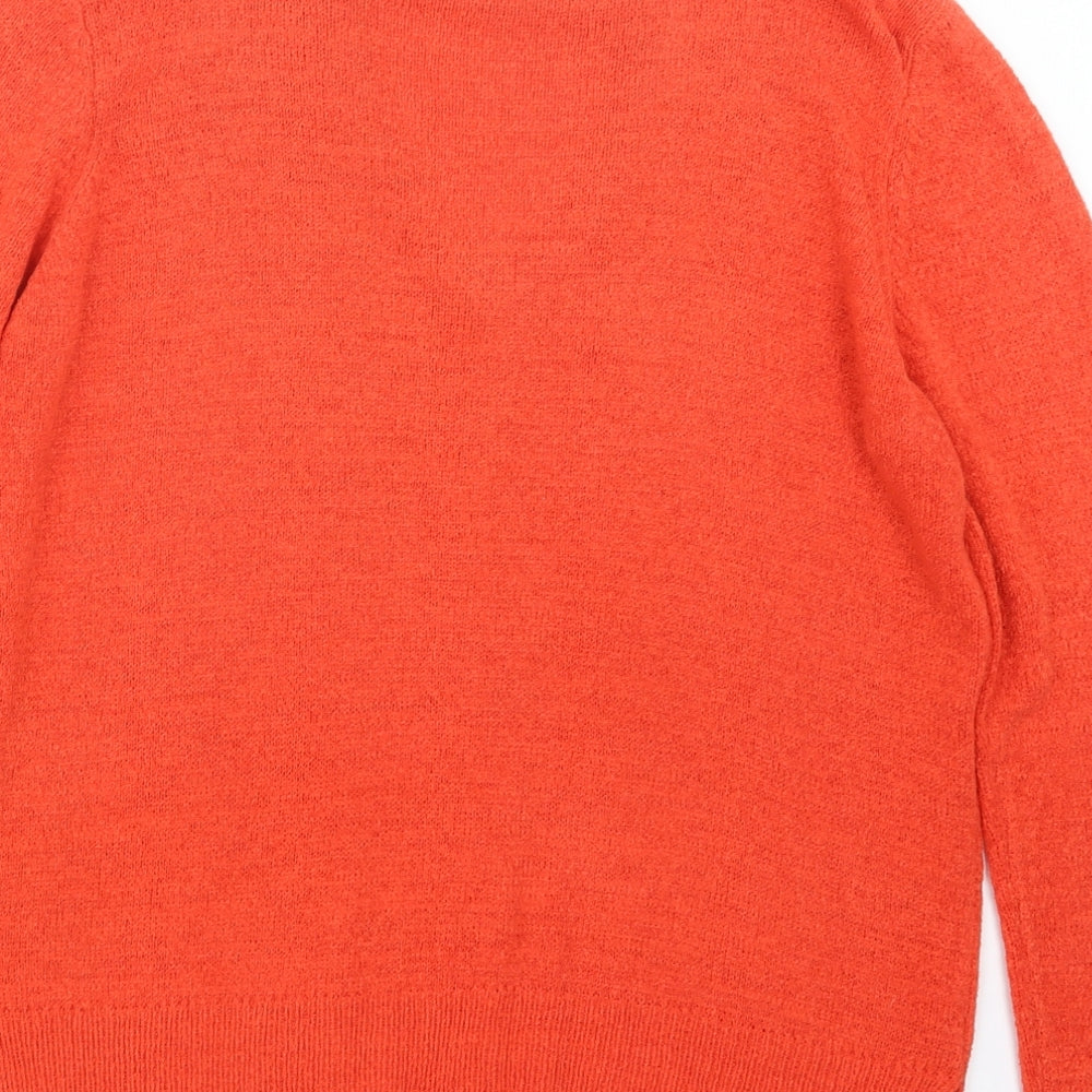 Papaya Womens Orange Knit Pullover Jumper Size L