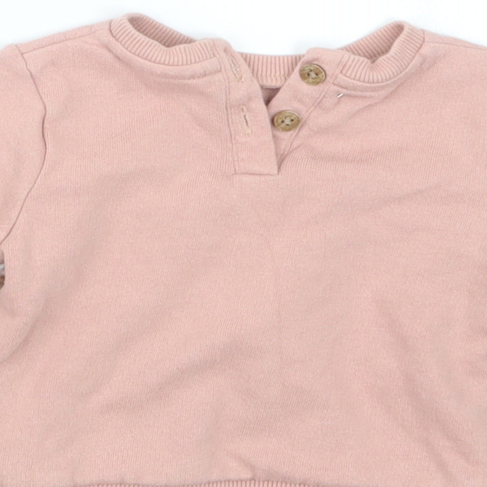 F&F Girls Pink Pullover Jumper Size 3-6 Months